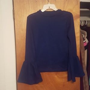 Blue long-sleeve Bell shirt size medium